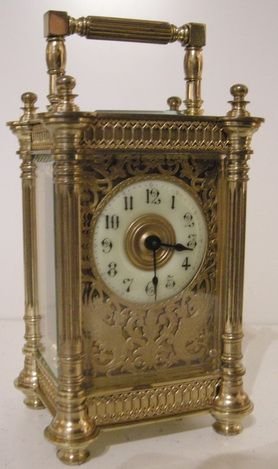 French Carriage Clock with Fretwork