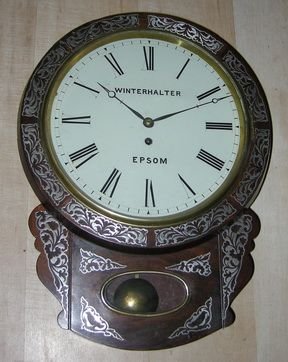 English Fusee Dropdial Pewter Inlay