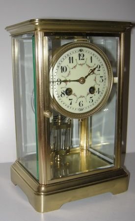 Four Glass Mantel Clock