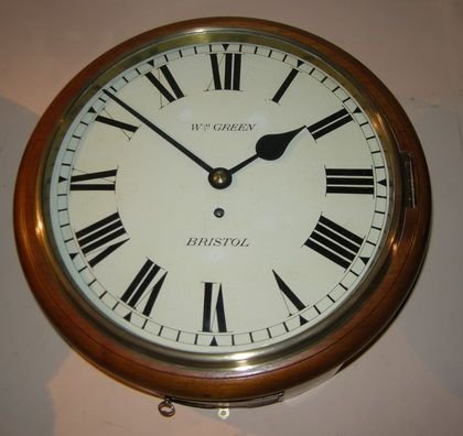 English Fusee Dial Clock Mahogany Case