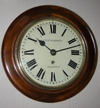 A Rare 8" Dial English Fusee Wall Clock.