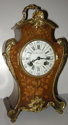 French Mantel Clock Marquetry Inlays