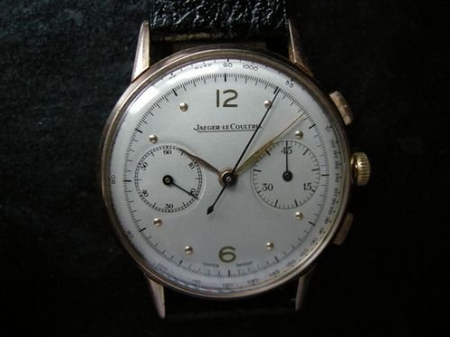 A Rare 1950'S Jaeger Le Coultre Gents 18ct Gold Chronograph Watch