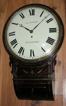 Georgian Mahogany Dropdial Fusee Wall Clock