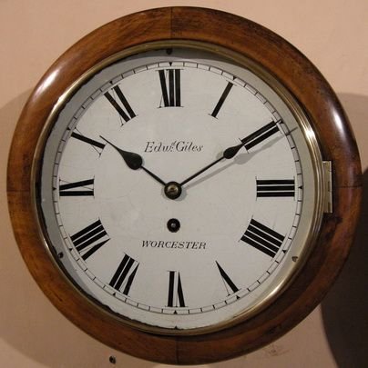 A Rarer 9 1/2" Dial Fusee Wall Clock by Giles, Worcester.