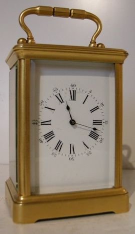 French Gilded Cased Carriage Clock