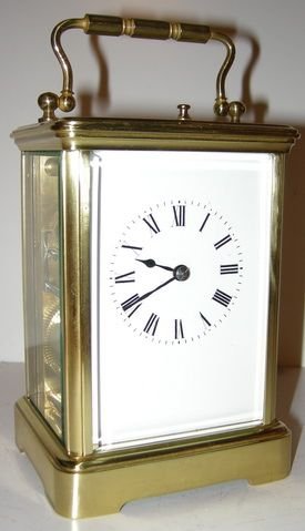 A French Brass Cased Striking and Repeating Carriage Clock.