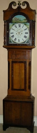 Welsh Oak and Mahogany Crossbanded Longcase Clock