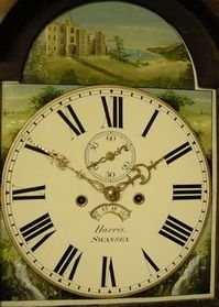 fig 1. Welsh oak and mahogany crossbanded longcase clock