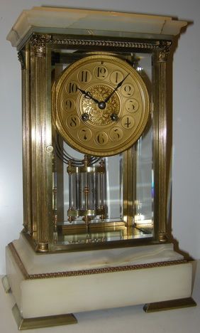 Four Glass Mantel Clock