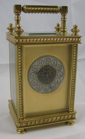 Antique Diamond Cut Column Carriage Clock