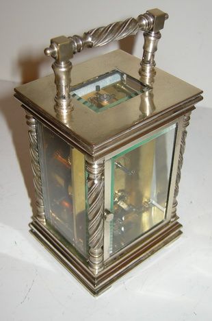 fig 1. A French silver plated carriage clock