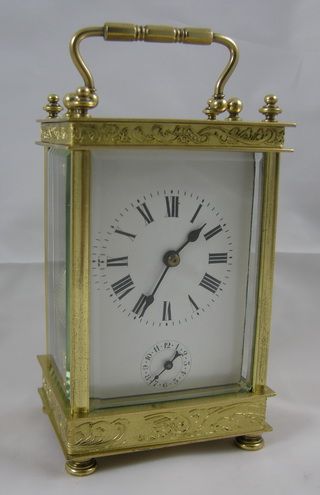 A French Brass Cased Alarm Carriage Clock