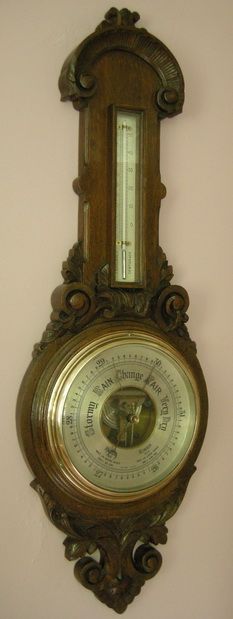 Edwardian Carved Barometer