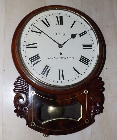 English Fusee Dropdial Wall Clock