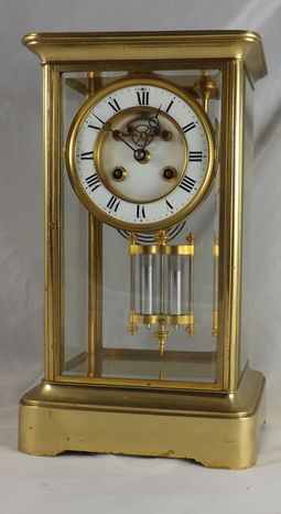 French Four Glass Mantel Clock