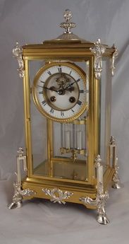 French Four Glass Mantel Clock