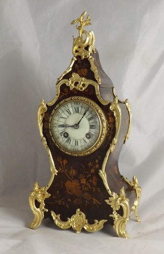 French Marquetry Mantel Clock