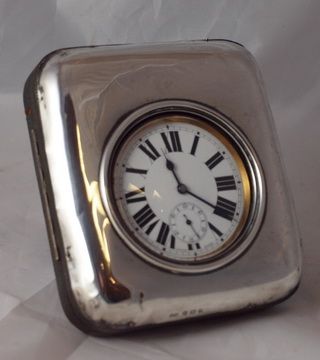 Silver Cased Travelling Clock
