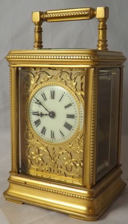 French Carriage Clock Gilded Case