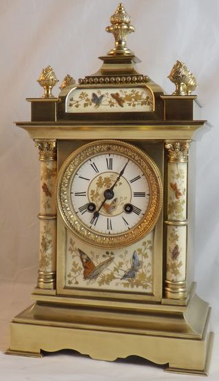 Porcelain Panelled French Mantel Clock