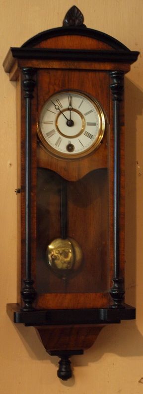 A Rarer Small Walnut Vienna Wall Clock