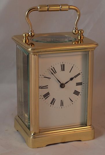 French Brass Carriage Clock Marked Egl
