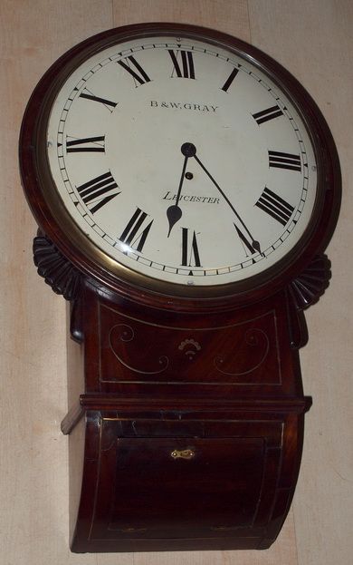 Regency Dropdial Fusee Wall Clock Gray Leicester