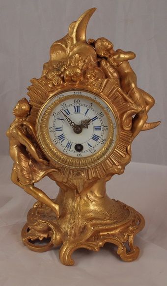 Small French Gilt Ormolu Mantel Clock