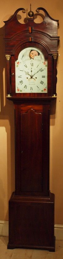 Georgian Mahogany Moon Phase Longcase Clock