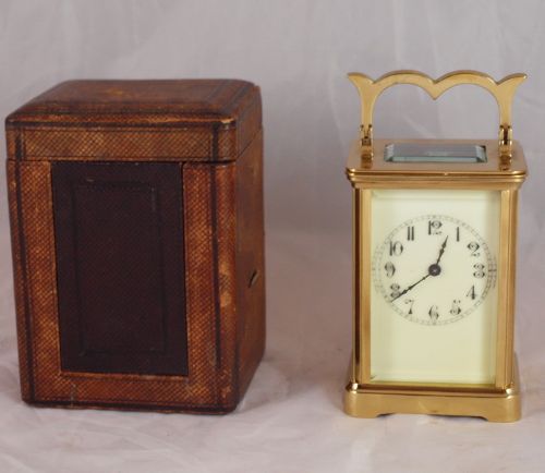 French Carriage Clock with Bowed Handle