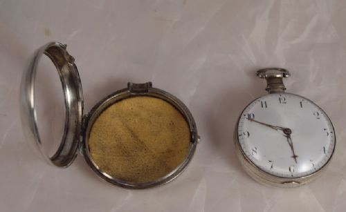 fig 1. Georgian silver pair cased verge pocket watch