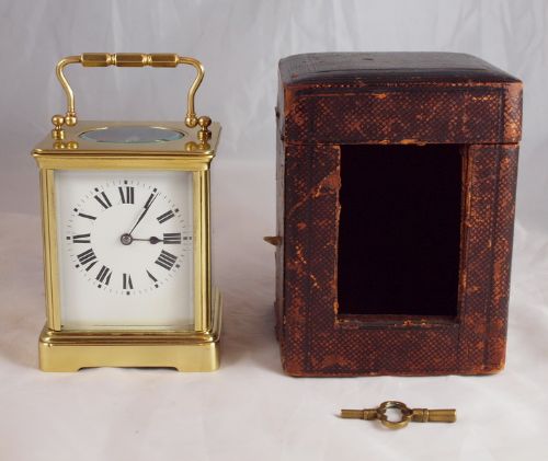 Striking Carriage Clock with Travelling Box