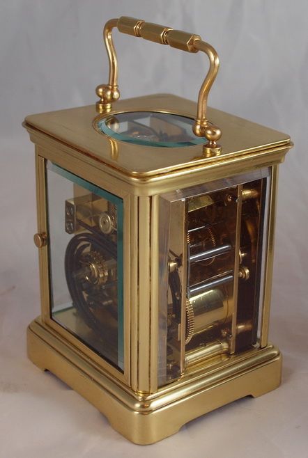 fig 1. Striking carriage clock with travelling box
