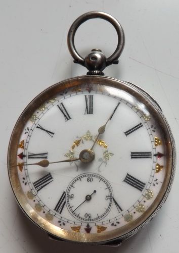 Midsize Ladies Silver Pocket Watch
