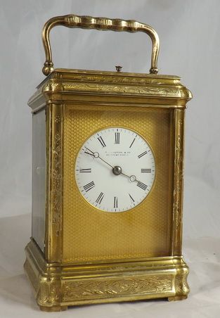 Fine Engraved Gorge Case Carriage Clock.
