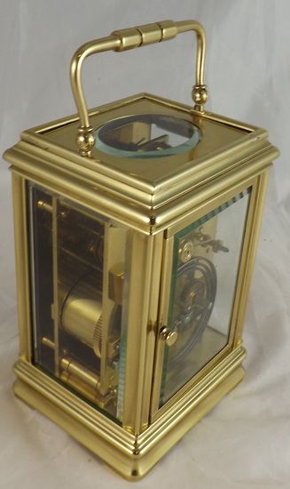 fig 1. A fine quality Cannelee Gorge cased carriage clock