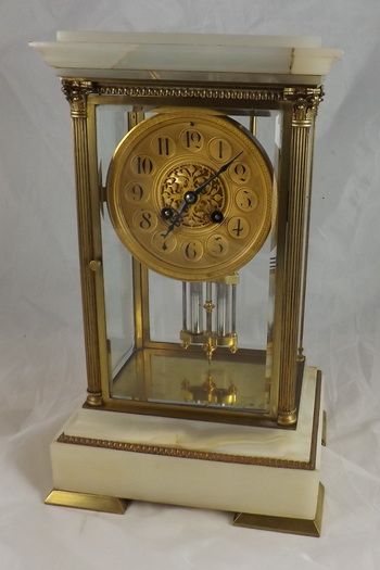 A Good Quality French Four Glass Mantel Clock