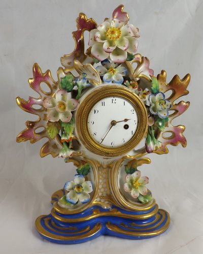 A Small French Porcelain Mantel Clock