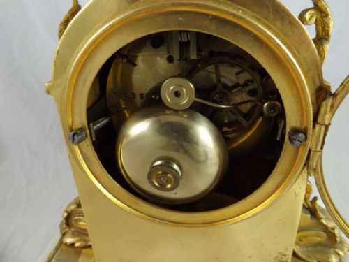 fig 1. Antique Ormolu and White Marble Clock