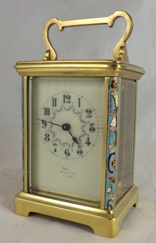 French Enamel Sided Carriage Clock
