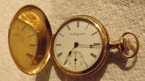 Gold Full Hunter Pocket Watch by Elgin