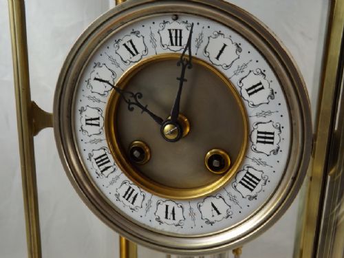 fig 1. Decorative Dial French Four Glass Mantel Clock 