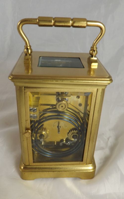fig 1. French Brass Carriage Clock with Travelling Box