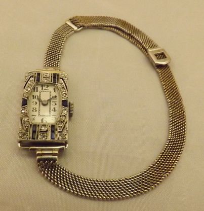 A Superb 1940'S Ladies Diamond and Sapphire Coctail Watch.