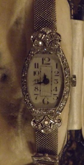 Ladies Platinum and Diamond Cocktail Watch