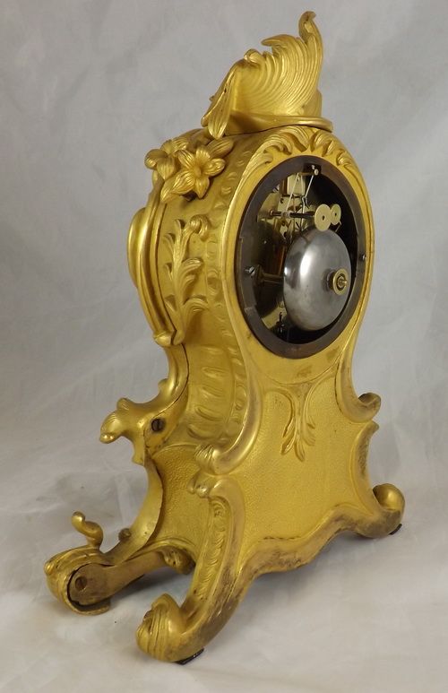 fig 1. Early French Ormolu Bronze Mantel Clock by Raingo Freres