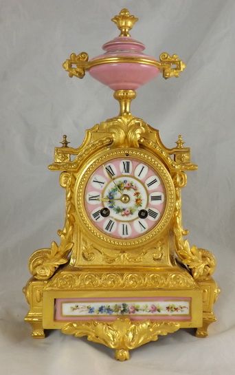Porcelain Panel French Mantel Clock