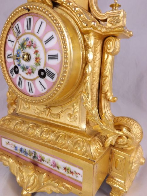 fig 1. Porcelain Panel French Mantel Clock 