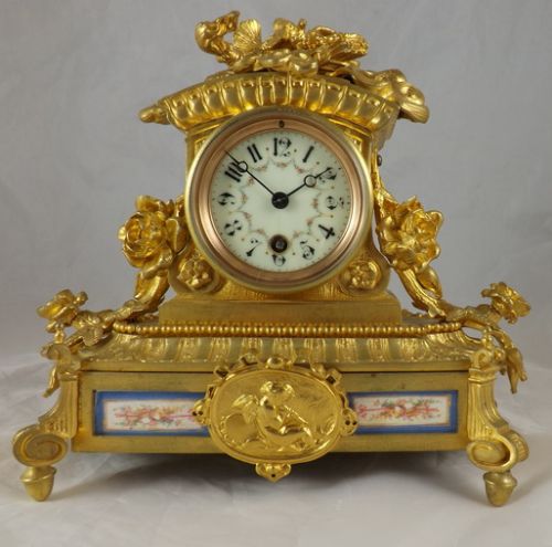 French Gilded Mantel Clock